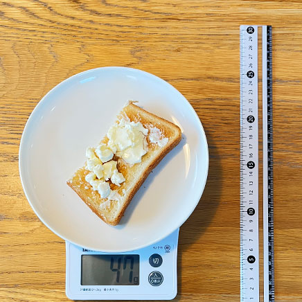 1/2枚分のクリームチーズのハニートースト