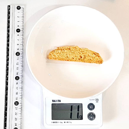 1個分の米粉のビスコッティ