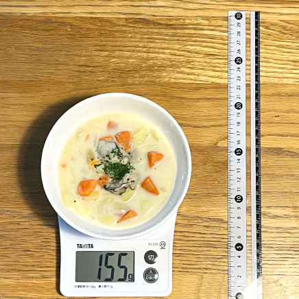 深皿(小)1皿分の牡蠣のクラムチャウダー