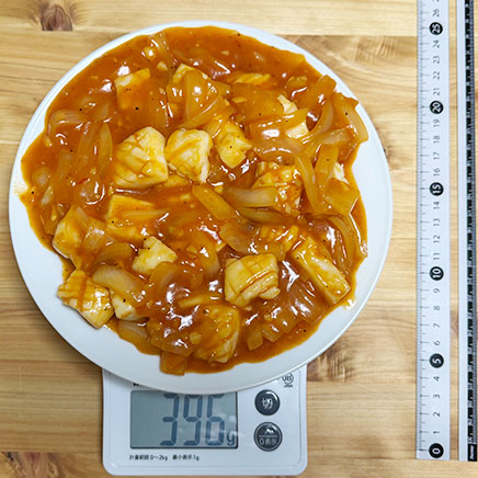 大皿1皿分のイカのチリソース