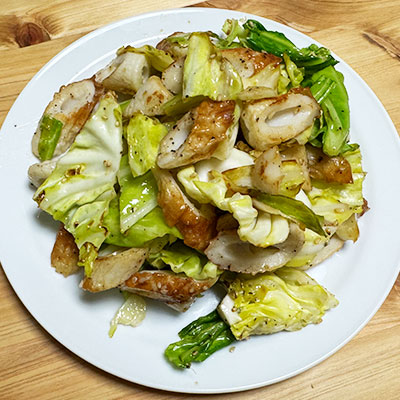 キャベツとちくわの炒め物