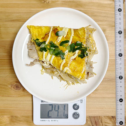 小皿1皿分のもやしのとん平焼き