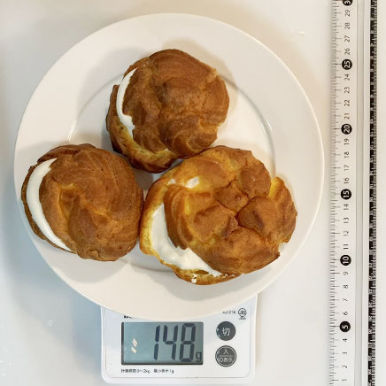 3個分のチーズシュークリーム