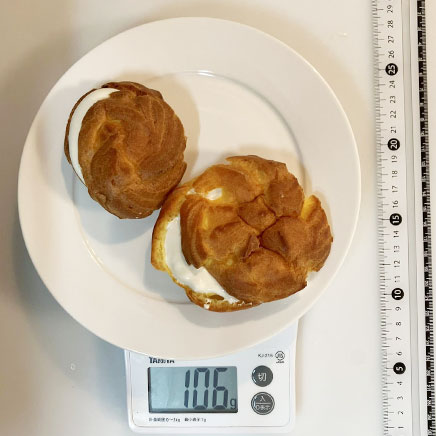 2個分のチーズシュークリーム