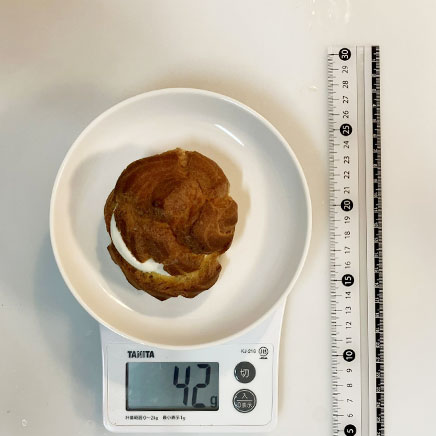 1個分のチーズシュークリーム