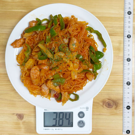 中皿1皿分の春雨ナポリタン