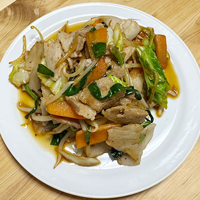 焼肉のたれの肉野菜炒め