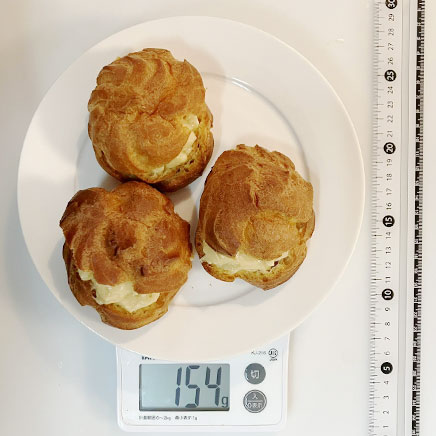 3個分の豆乳シュークリーム