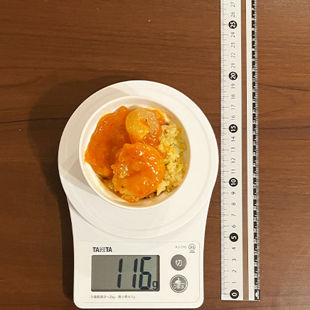 豆鉢1杯分のエビチリチャーハン