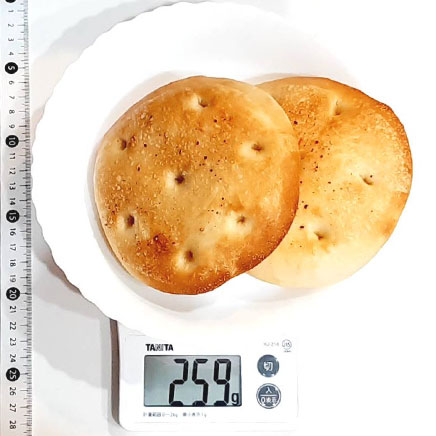 2個分の米粉のフォカッチャ