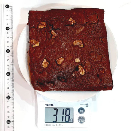 15cm型1個分の米粉のブラウニー