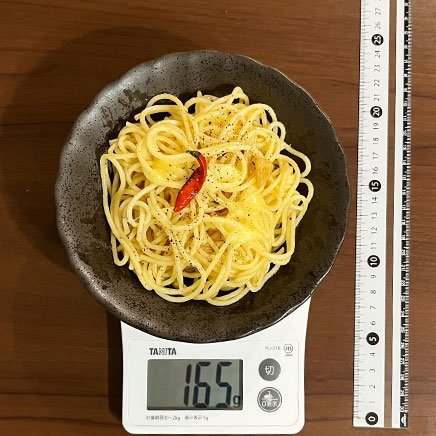 深皿(小)1皿分のゴーダチーズのペペロンチーノ