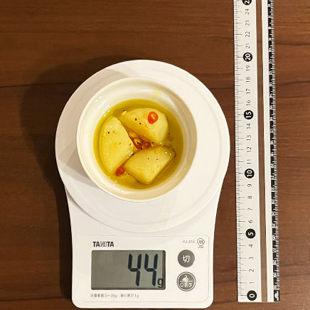 豆鉢1杯分のじゃがいものアヒージョ