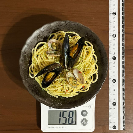 深皿(小)1皿分のムール貝のパスタ