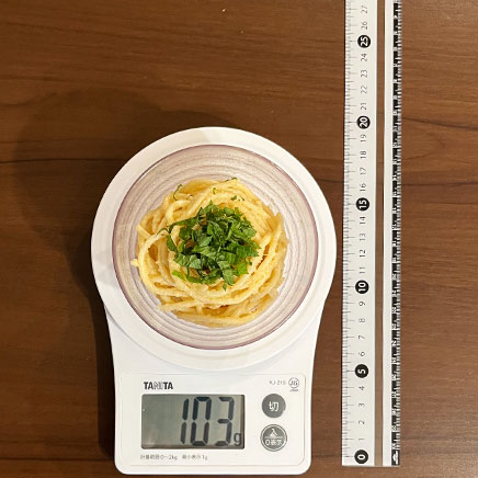 小鉢1杯分の明太子の冷製パスタ