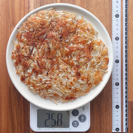 1枚分のもやしのガレット