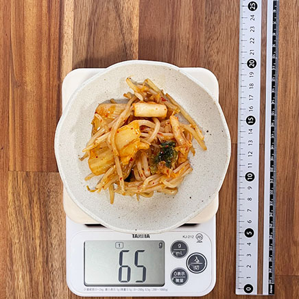 小鉢1杯分のもやしのキムチ炒め