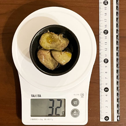 豆鉢1杯分の鶏レバーのコンフィ