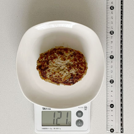 1個分のオートミールハンバーグ