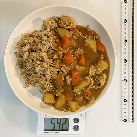 深皿（大）1皿分のオートミールカレー