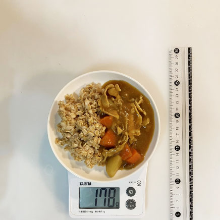 深皿（中）1皿分のオートミールカレー