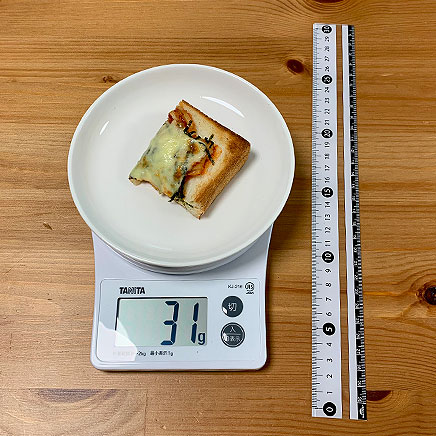 食パン1/4枚分のキムチチーズトースト