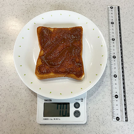 6枚切り1枚分のキャラメルトースト