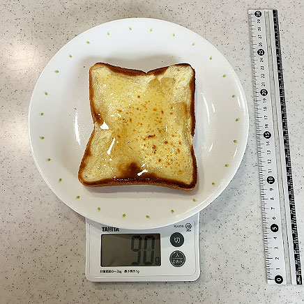 6枚切り1枚分のクリームチーズトースト