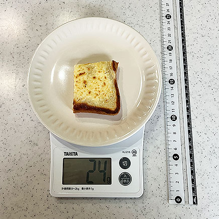 6枚切り1/4枚分のクリームチーズトースト