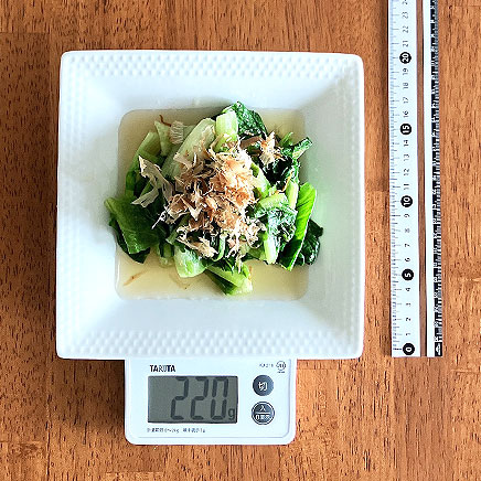 中皿1皿分のコスレタスのおひたし