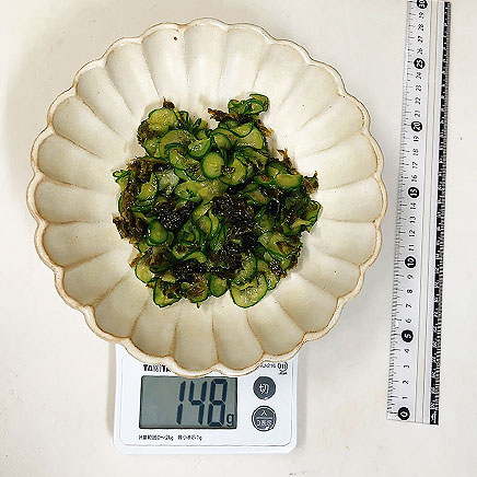 大皿1皿分のあおさときゅうりの酢の物