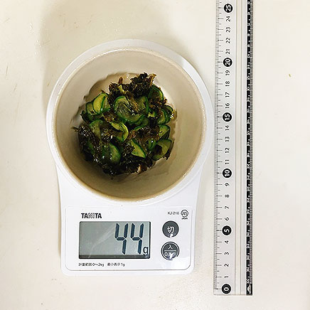 小皿1皿分のあおさときゅうりの酢の物