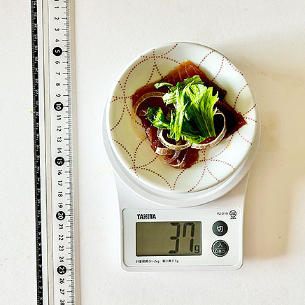 小皿1皿分のかつおのカルパッチョ