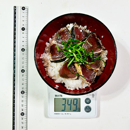 丼1杯分のかつおの漬け丼