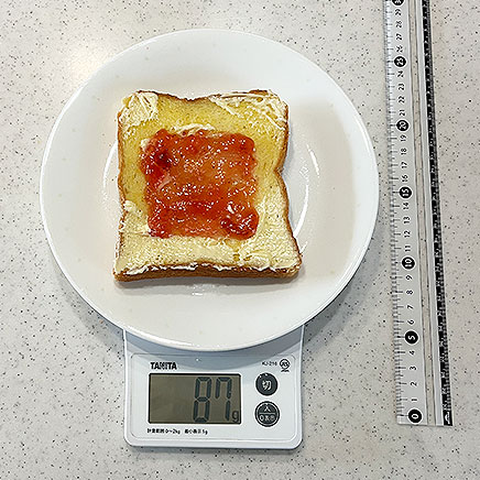 1枚分のジャムマーガリントースト