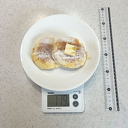 2枚分のパンケーキ