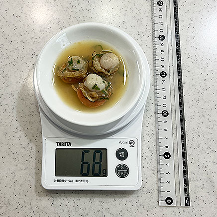 3個分のホタテの酒蒸し