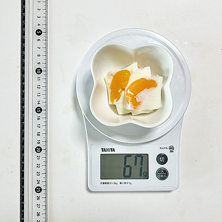 小鉢1杯分のみかん牛乳寒天