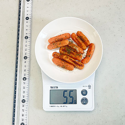 中皿1皿分のミニキャロットの炒め物