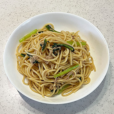 小松菜とツナのパスタ