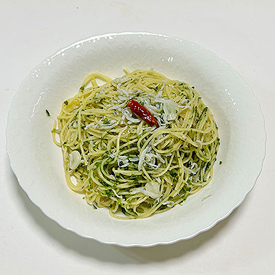 青のりとしらすのパスタ