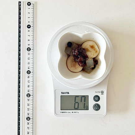 小鉢1杯分の白玉あんみつ