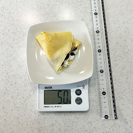 生地1/2枚分の米粉のクレープ