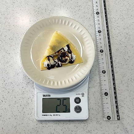 生地1/4枚分の米粉のクレープ