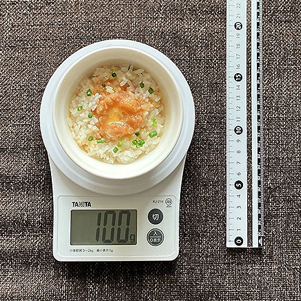 茶碗（小）1杯分の明太子卵かけご飯