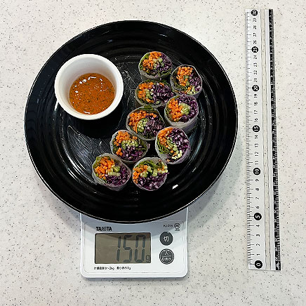 ライスペーパー 3枚分の野菜の生春巻き