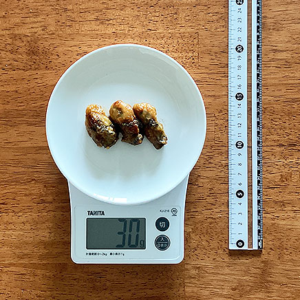 3個分の牡蠣のムニエル