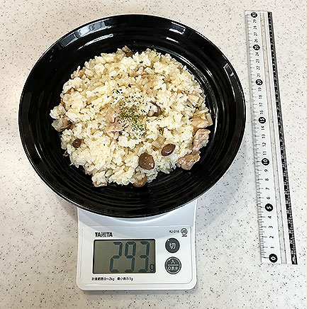 大皿1皿分の鶏肉ときのこのリゾット