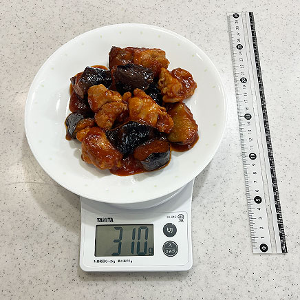大皿1皿分の鶏肉となすの甘酢あん