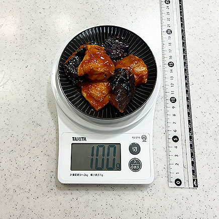 小皿1皿分の鶏肉となすの甘酢あん